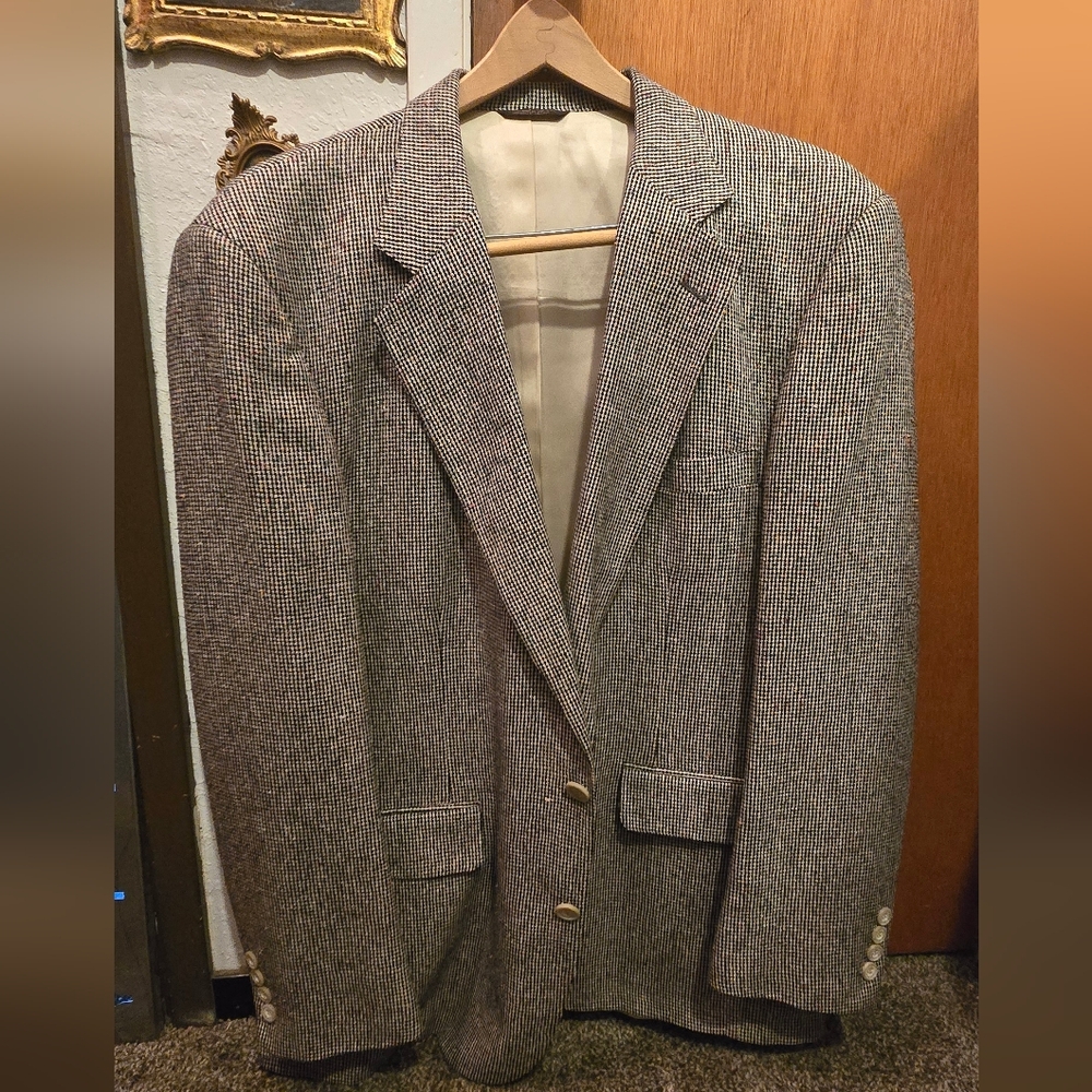 HOST PICK🎉Joseph&Feiss Vintage Tailored Harringbone Wool Mens Sportcoat Sz42L - Picture 2 of 10